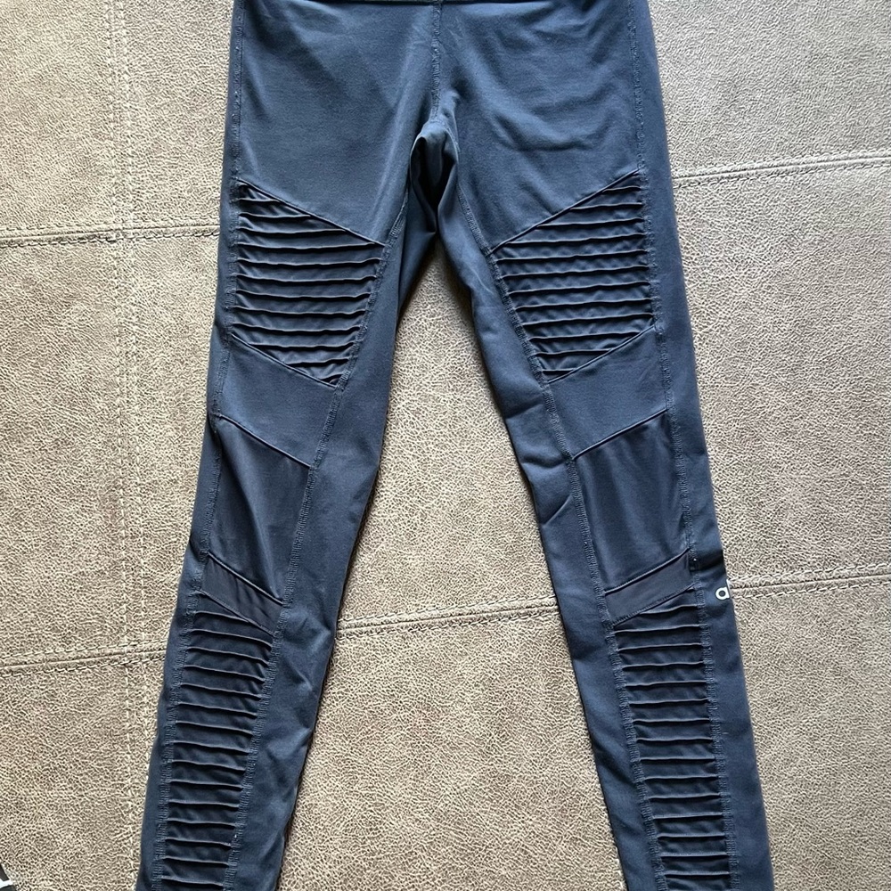 ALO Yoga Black Moto-Style Leggings